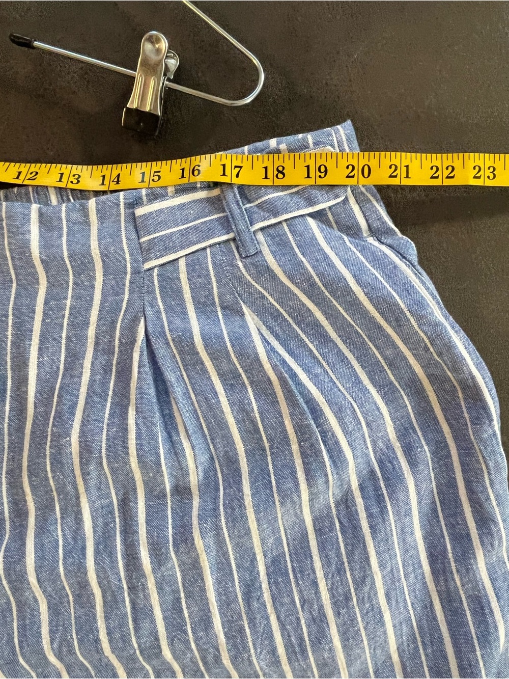 Free Assembly Striped Blue Linen-Blend Womens Coastal Pants Wide Leg 20 NWT - Picture 9 of 13